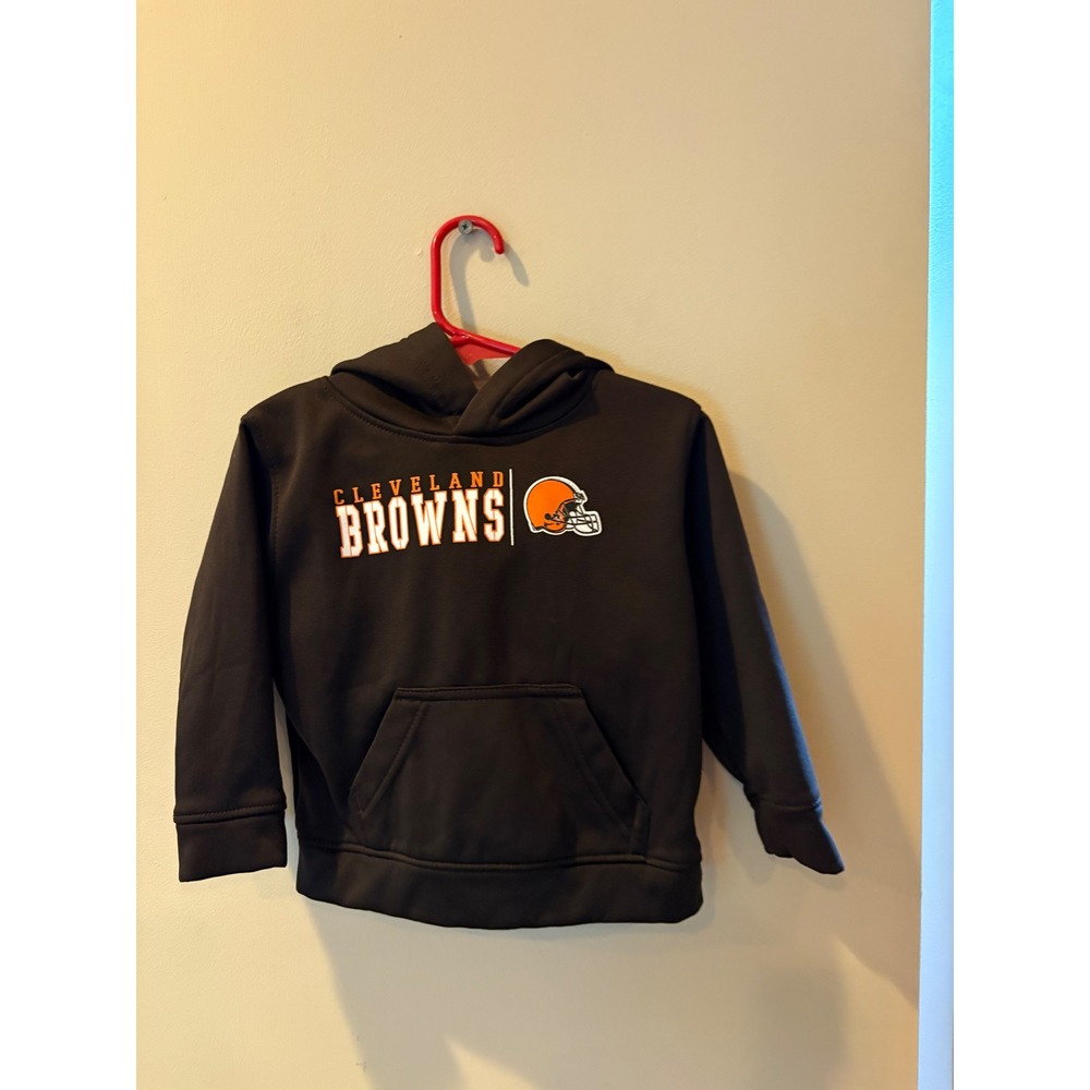 NFL Team Apparel Cleveland Browns Brown Pullover Hoodie Kids Size 2T